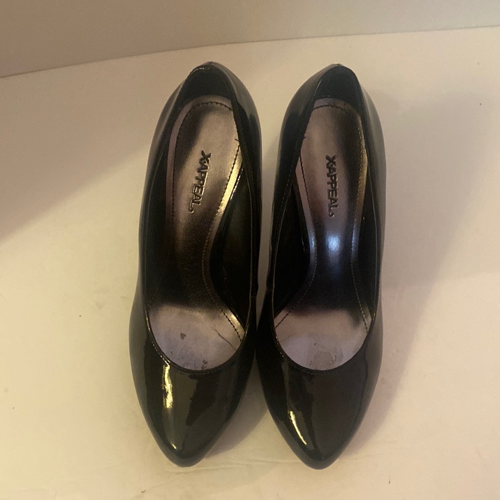 X-Appeal Black Patton Heels Size 7